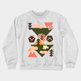 Geometric Wolf Pattern (Grey) Crewneck Sweatshirt